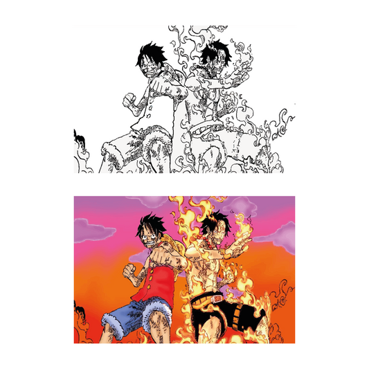 Acrylic design for One-Piece: Luffy & Ace (30cm*20cm)
