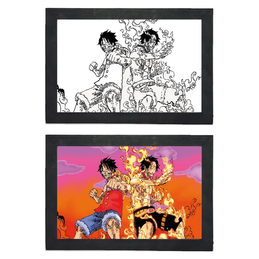 One-Piece: Luffy & Ace Landscape frame (33cm*23cm)